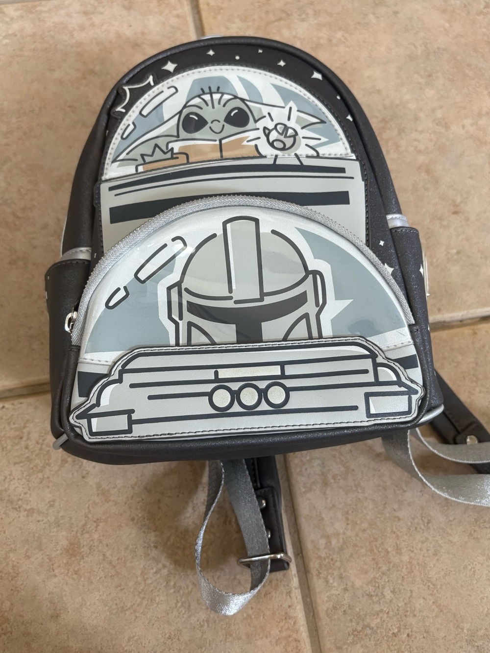 Disney Parks 2024 Mandalorian Grogu Loungefly Mini Backpack Star Wars